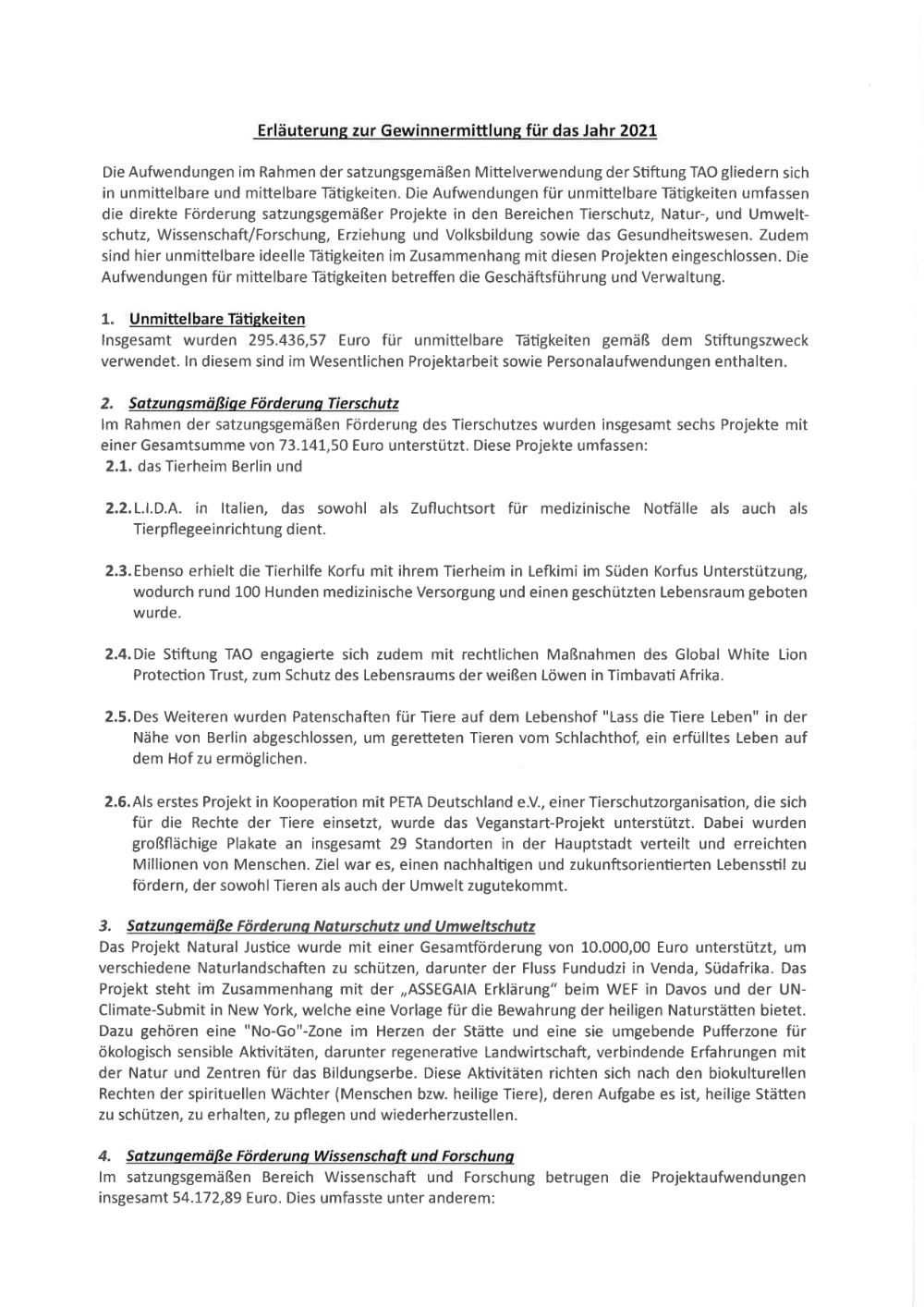 Bericht 2021
